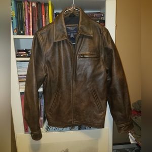 American Eagle brown leather jacket small